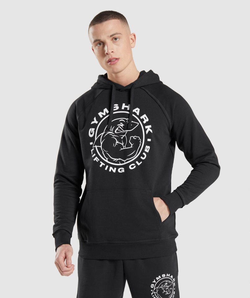 Men\'s Gymshark Legacy Hoodie Black | NZ 7BSHJQ